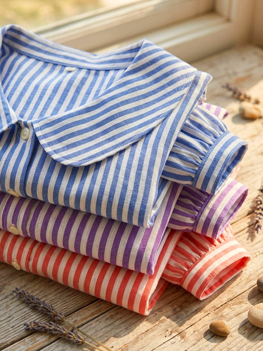 Striped cotton linen shirt