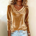 New solid color halter neck long sleeve sexy velvet