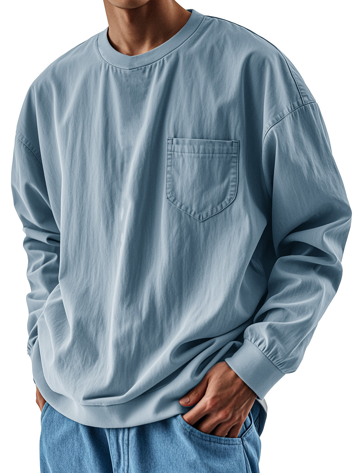 Men's loose-fitting trendy collared shirt
