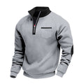 Fleece-lined winter zip-up stand collar casual long-sleeved sweatshirt