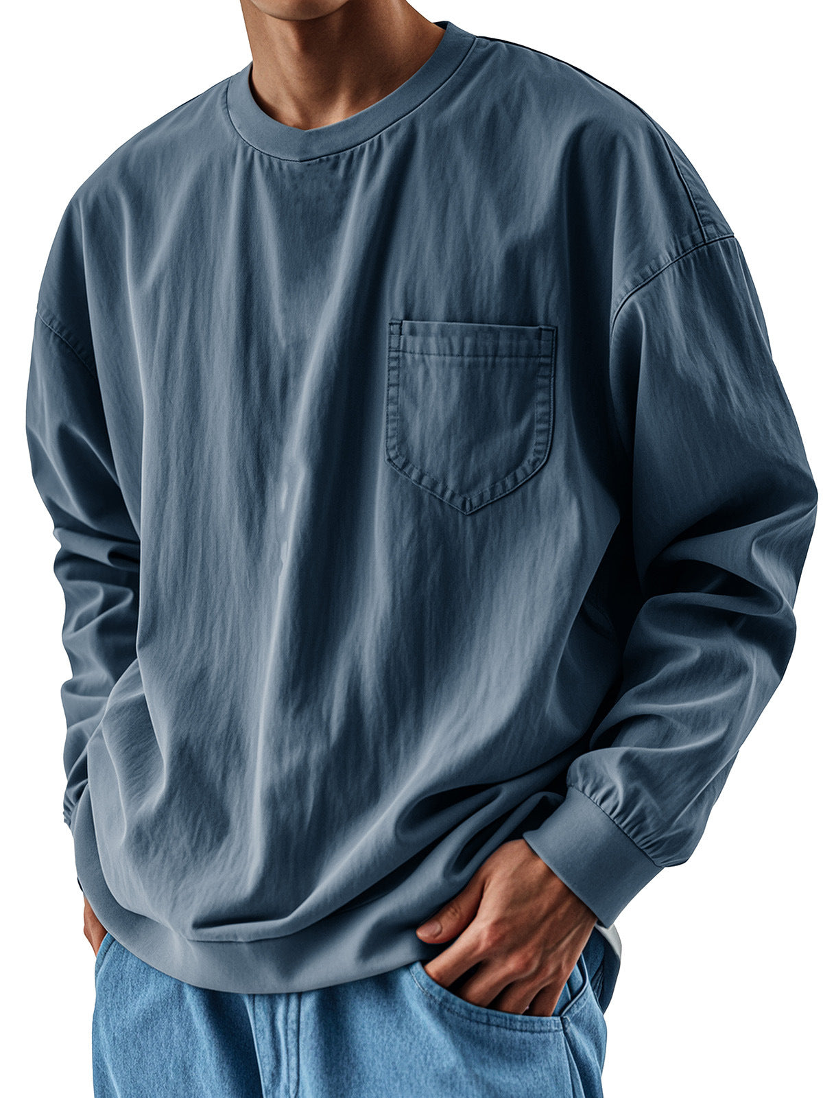 Men's loose-fitting trendy collared shirt
