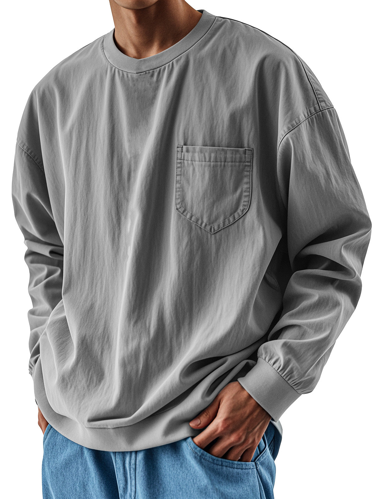 Men's loose-fitting trendy collared shirt