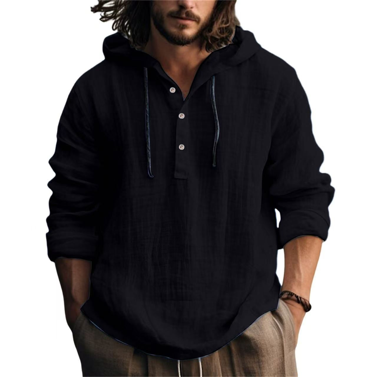 Long-sleeved casual solid color trendy hoodie