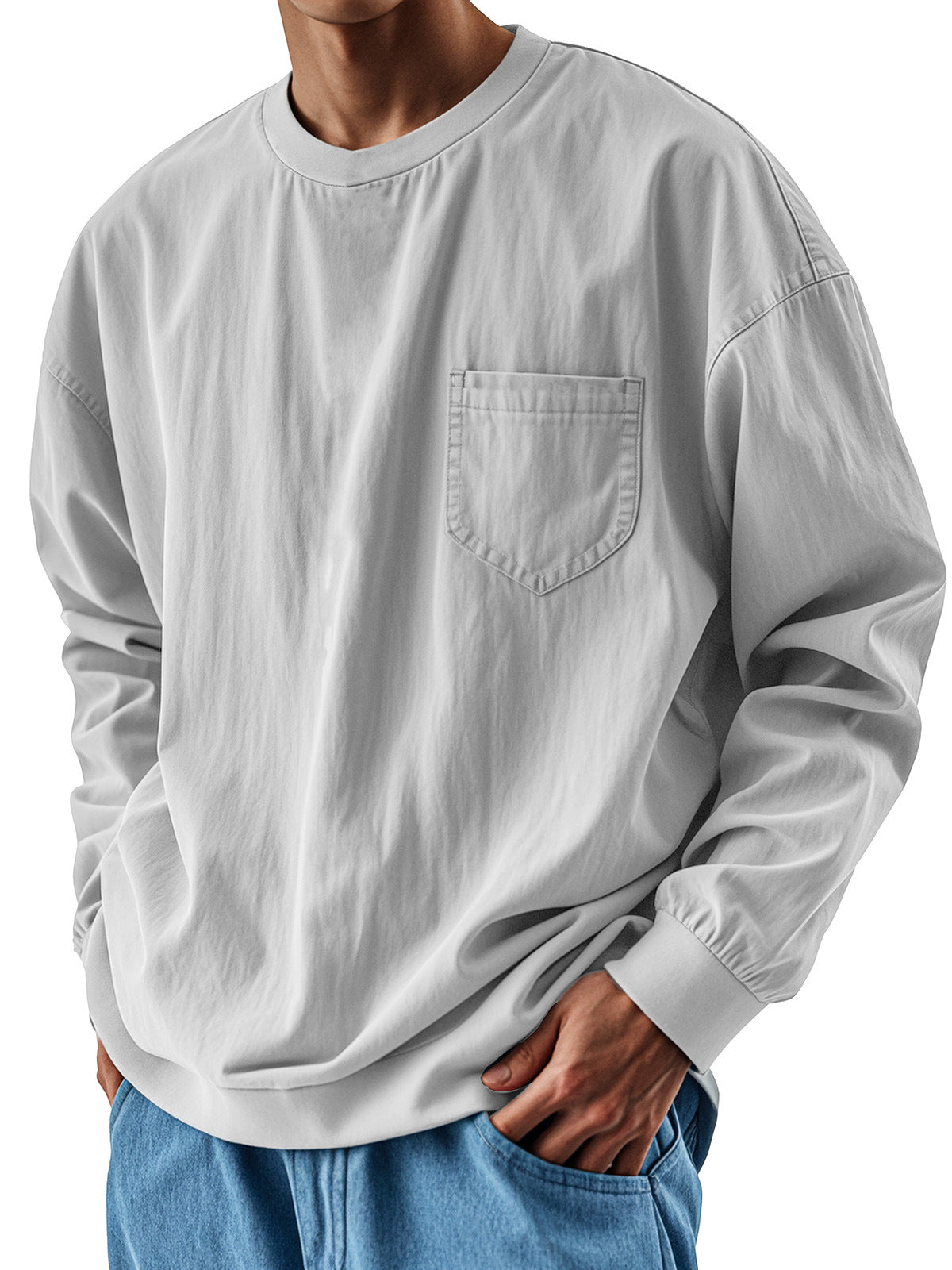 Men's loose-fitting trendy collared shirt