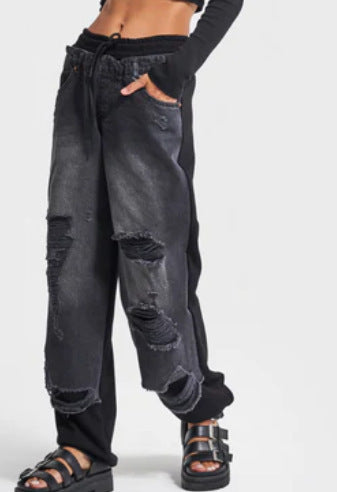 Spring/Summer Trendy Street Style Thin Ripped Jeans