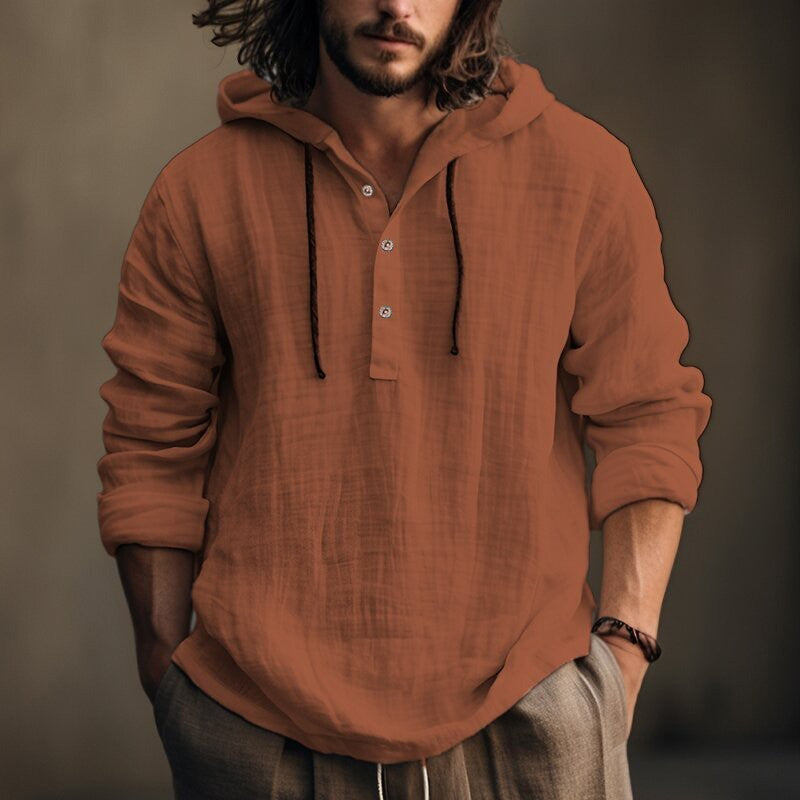 Long-sleeved casual solid color trendy hoodie