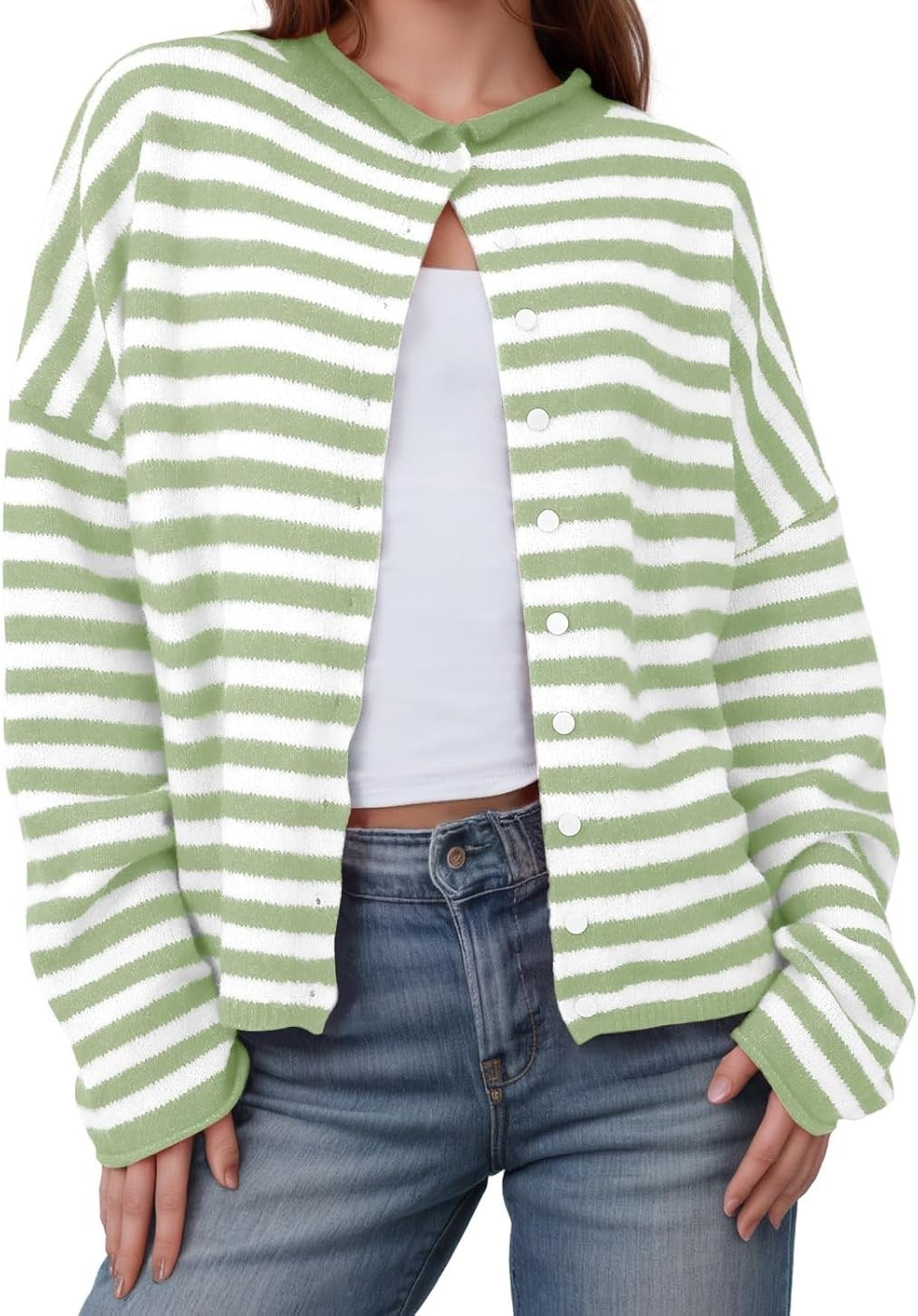 Striped cardigan sweater cardigan