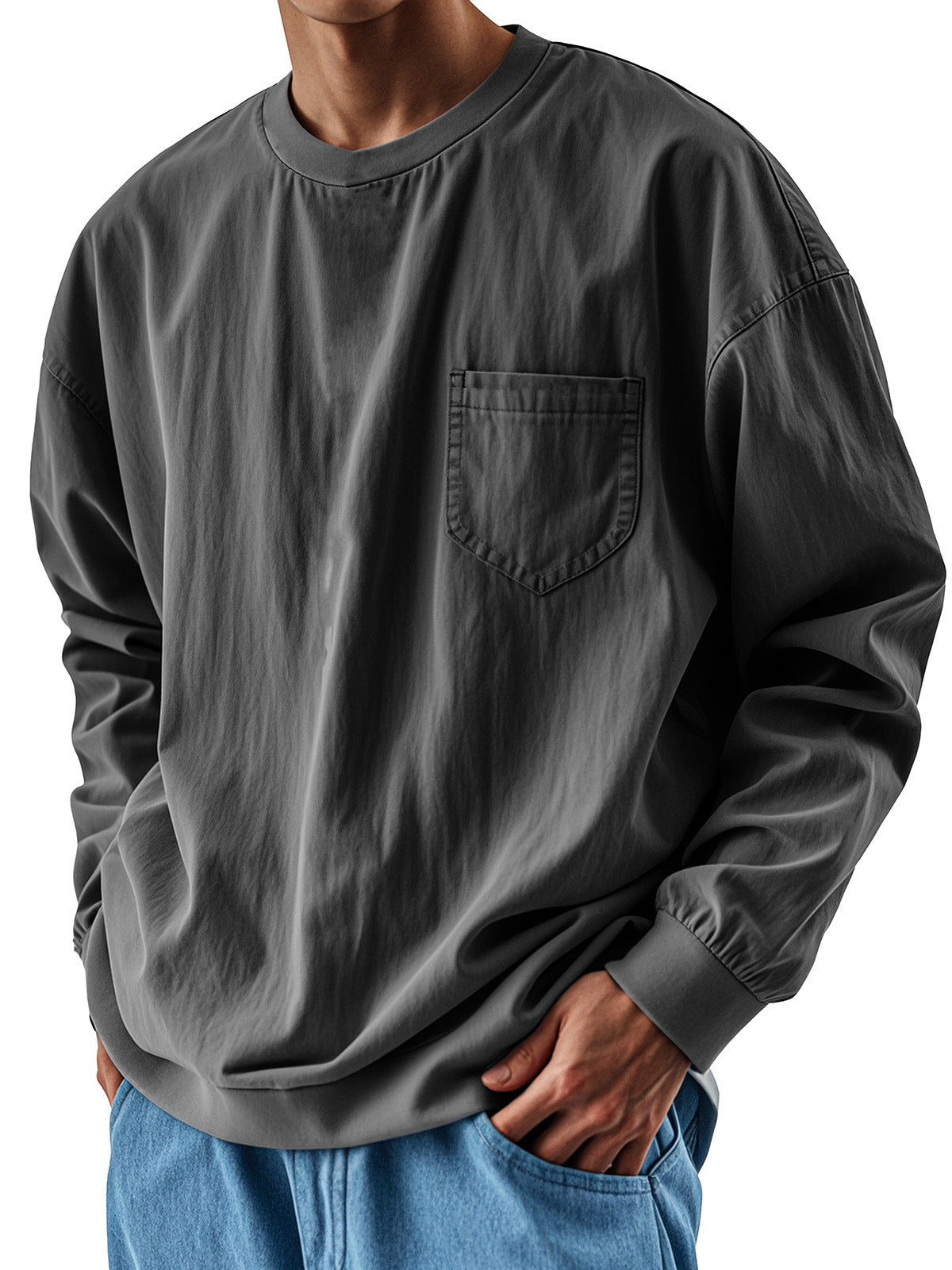 Men's loose-fitting trendy collared shirt