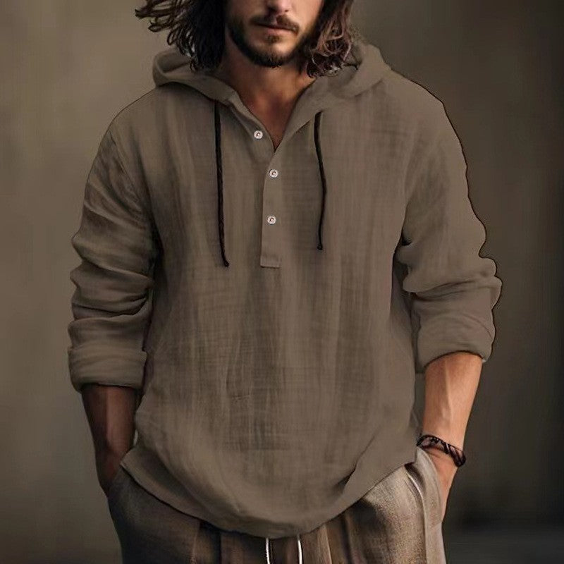 Long-sleeved casual solid color trendy hoodie