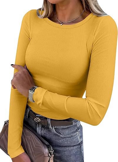 Long-sleeved ribbed hot girl slim fit new top