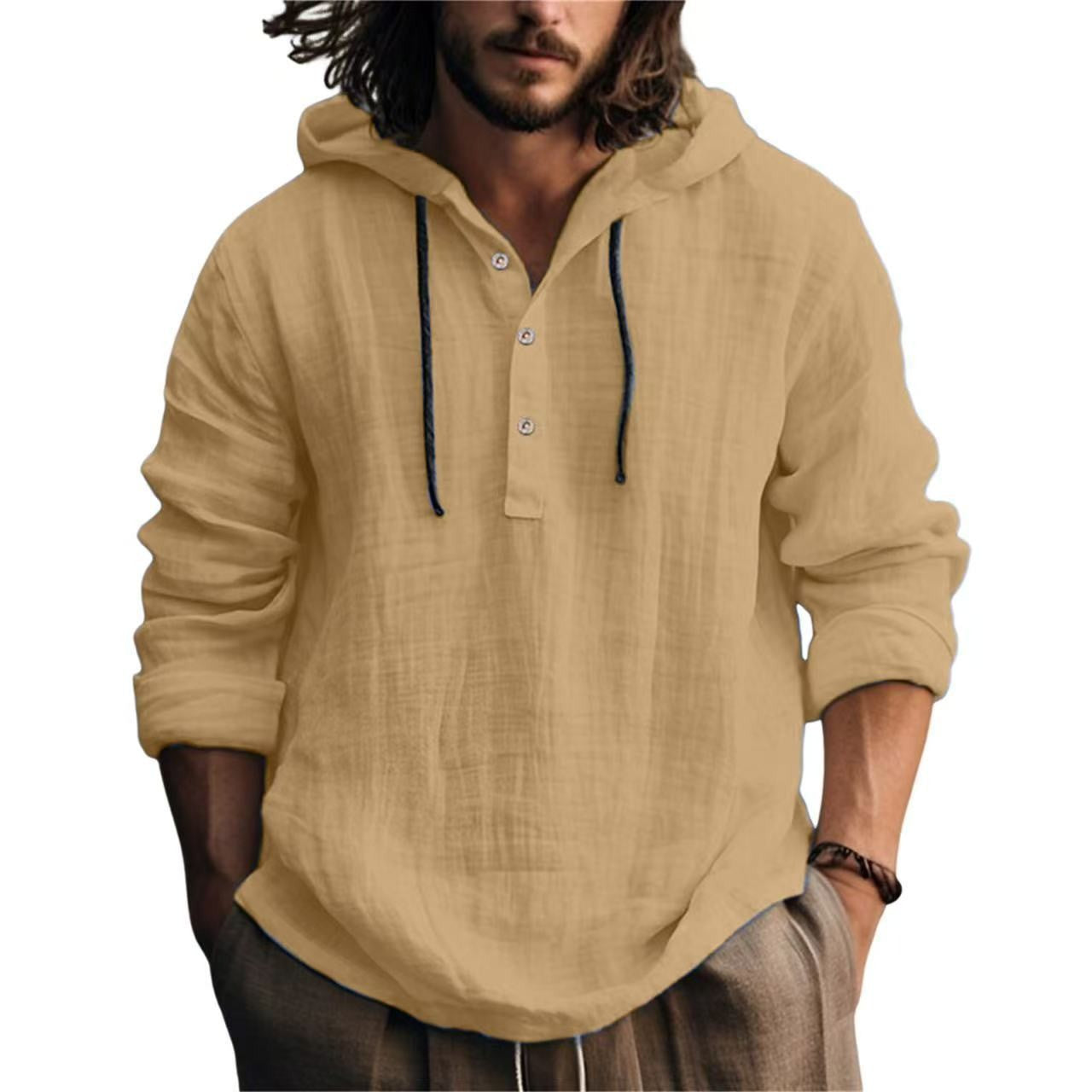 Long-sleeved casual solid color trendy hoodie