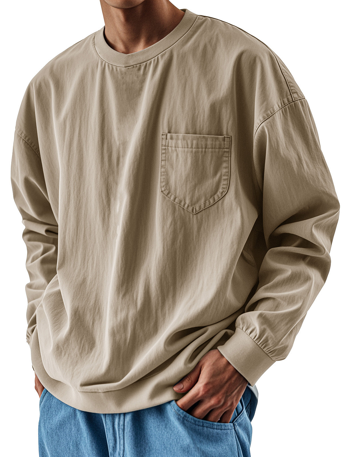 Men's loose-fitting trendy collared shirt