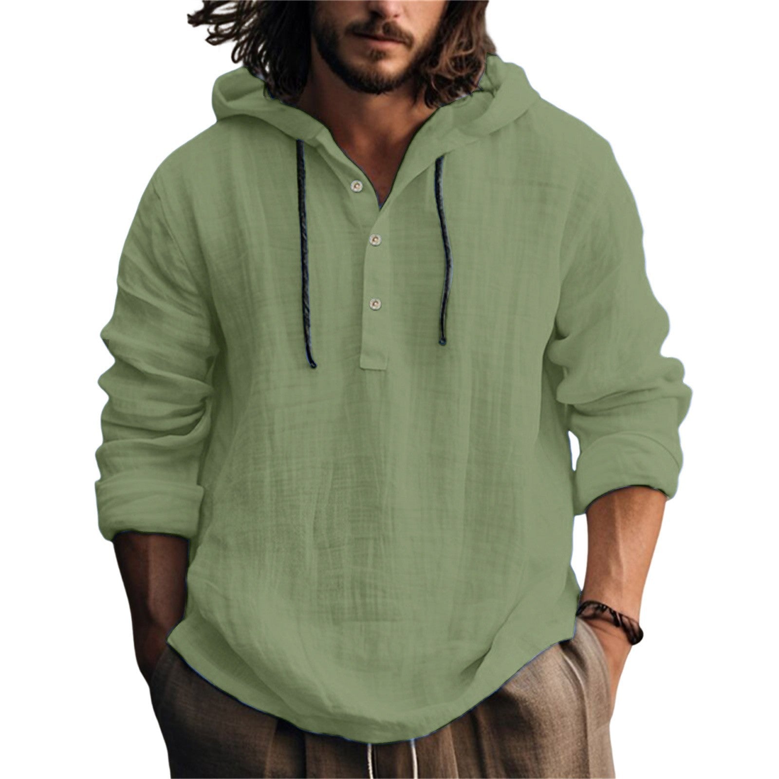 Long-sleeved casual solid color trendy hoodie