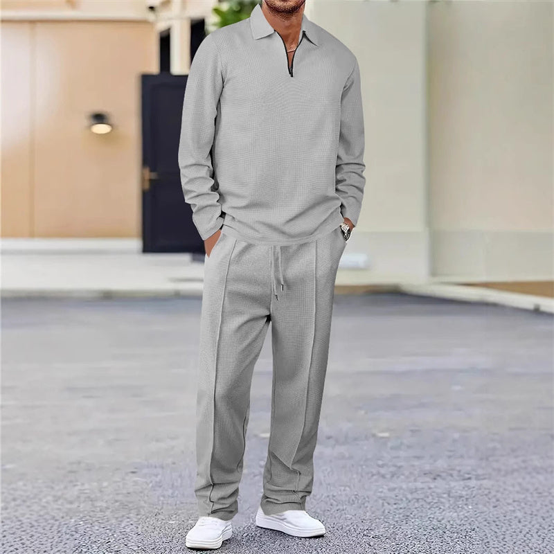 Men's solid color plaid casual suit