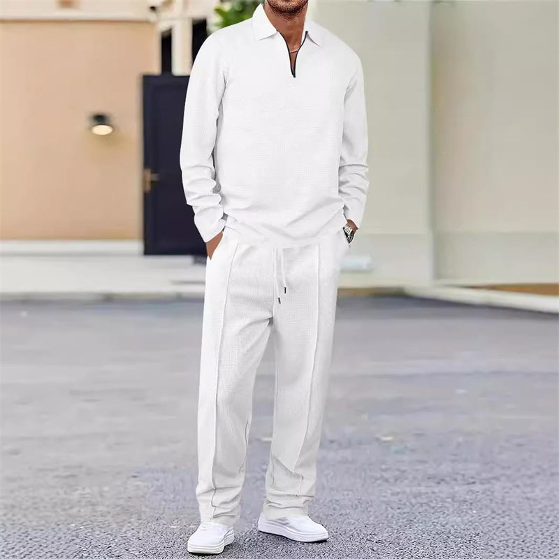 Men's solid color plaid casual suit