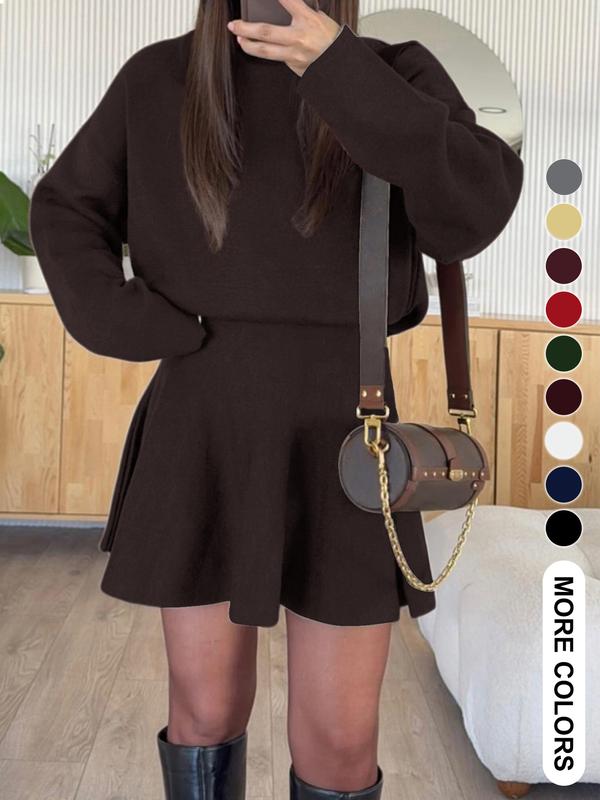 Elegant Knitted Autumn/Winter New European and American Style Two-Piece Set