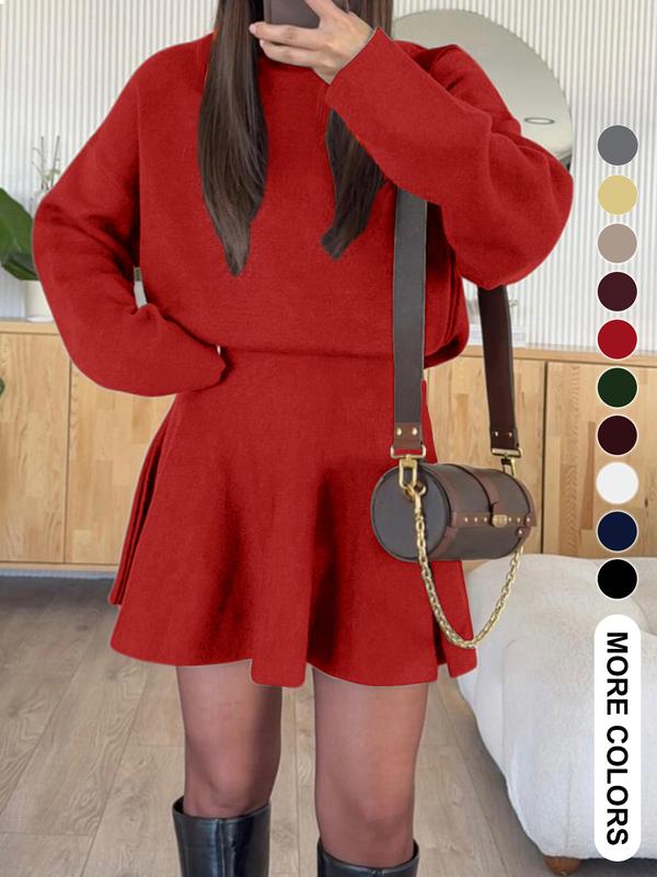 Elegant Knitted Autumn/Winter New European and American Style Two-Piece Set