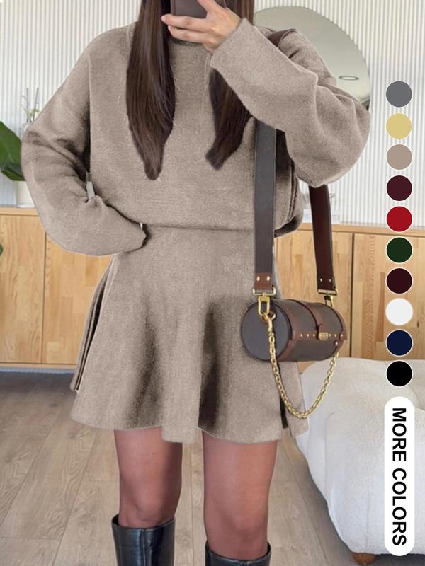 Elegant Knitted Autumn/Winter New European and American Style Two-Piece Set